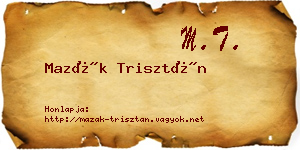Mazák Trisztán névjegykártya